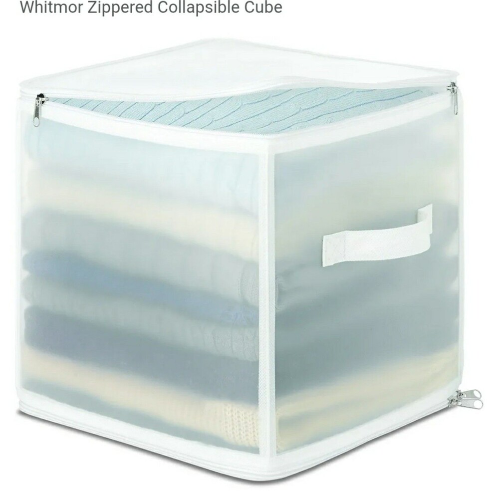 NIP1 Whitmor Collapsible Zip Cube WWW dimensions30L x 30W x 30H centimeters - Picture 2 of 5